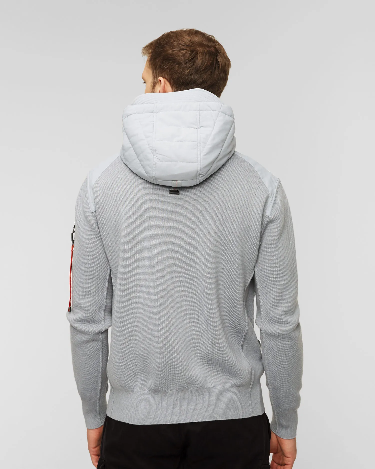 Felpa grigia in lana con cappuccio da uomo Parajumpers Dominic 23wmpmknrk02-220