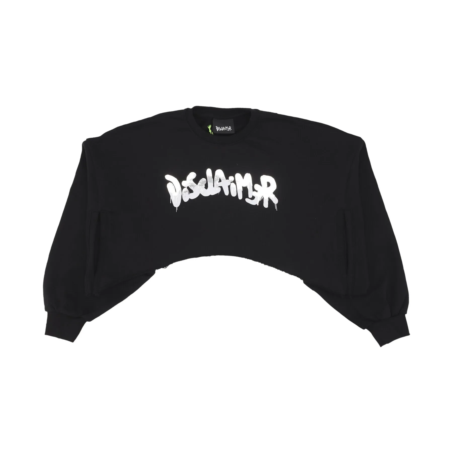 Felpa Leggera Girocollo Corta Donna W Logo Crop Crewneck Black