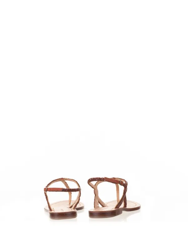 Flip flop sandal with micro beads
