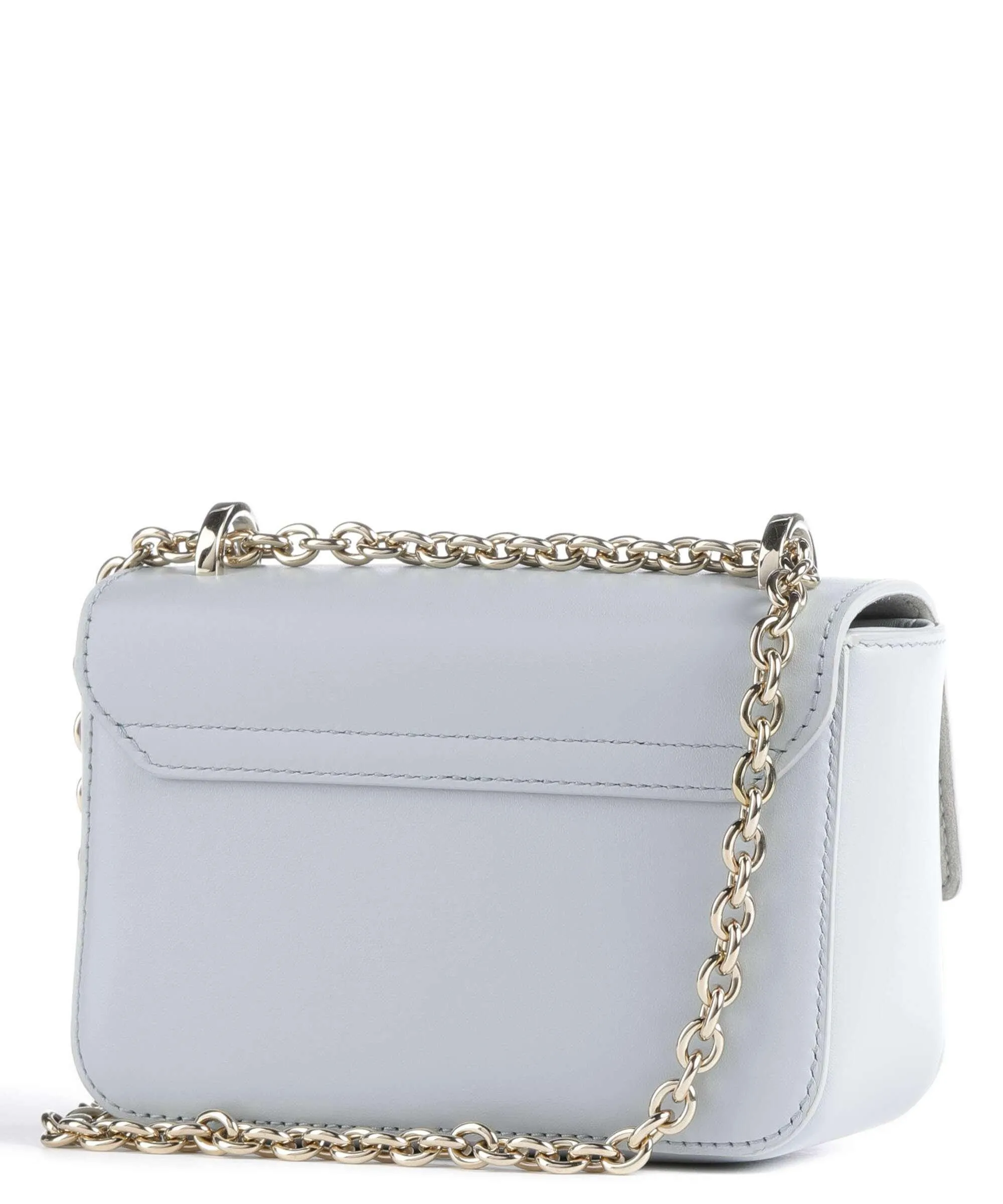  Furla Metropolis Mini Borsa a spalla pelle a grana fine blu chiaro  