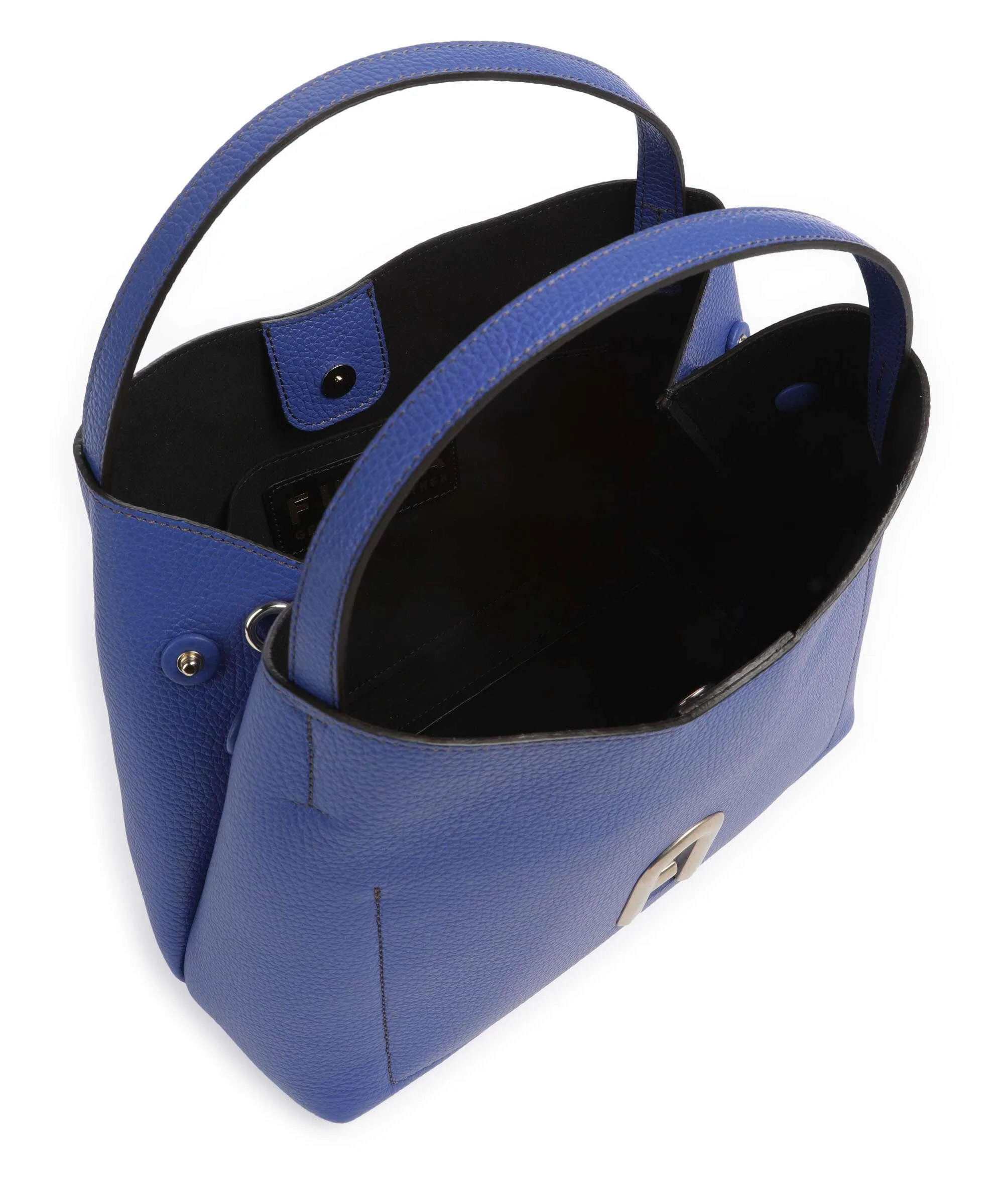  Furla Primula S Borsa hobo pelle granulata blu  