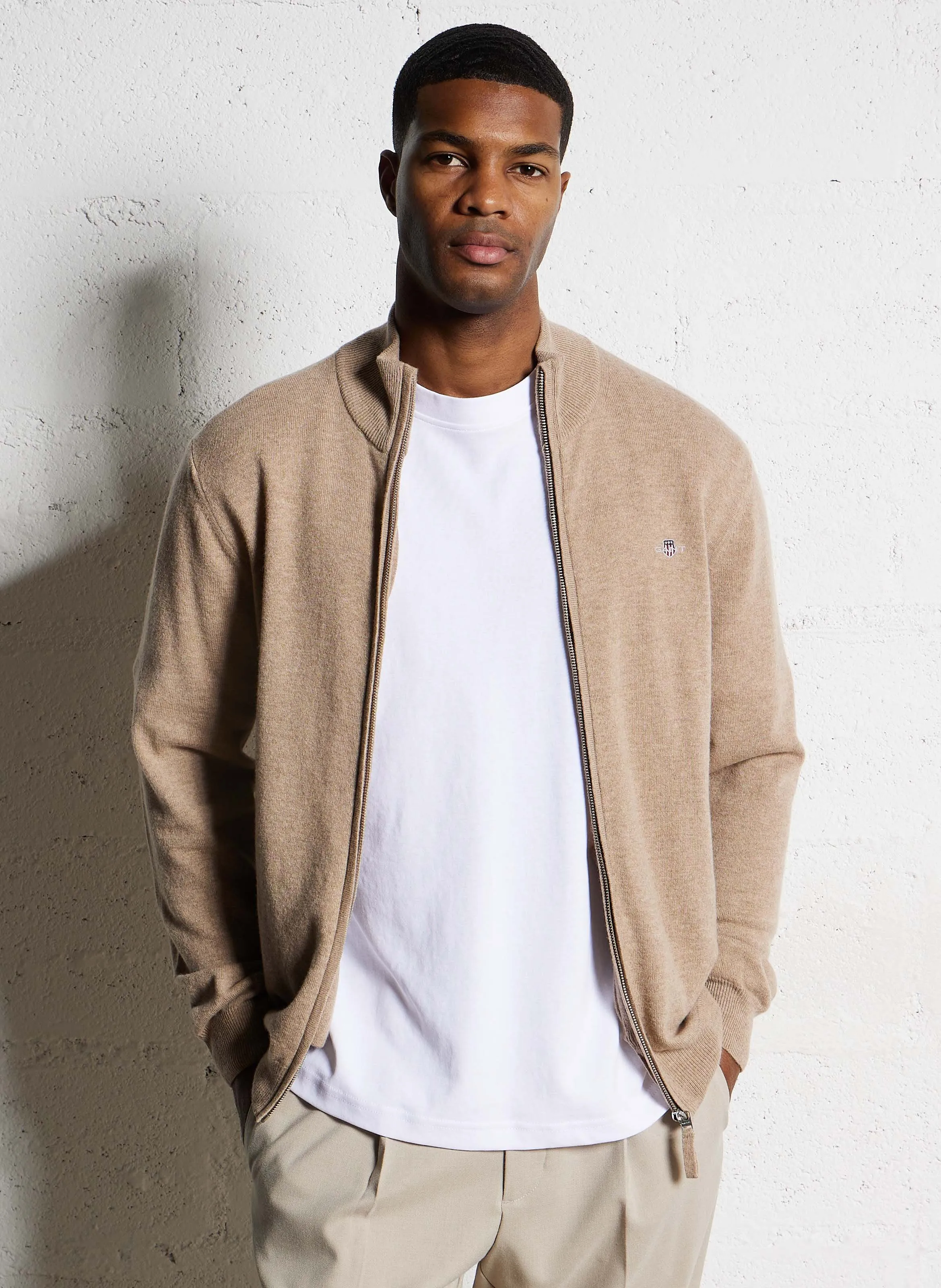  GANT   Felpa a collo alto con zip | Beige