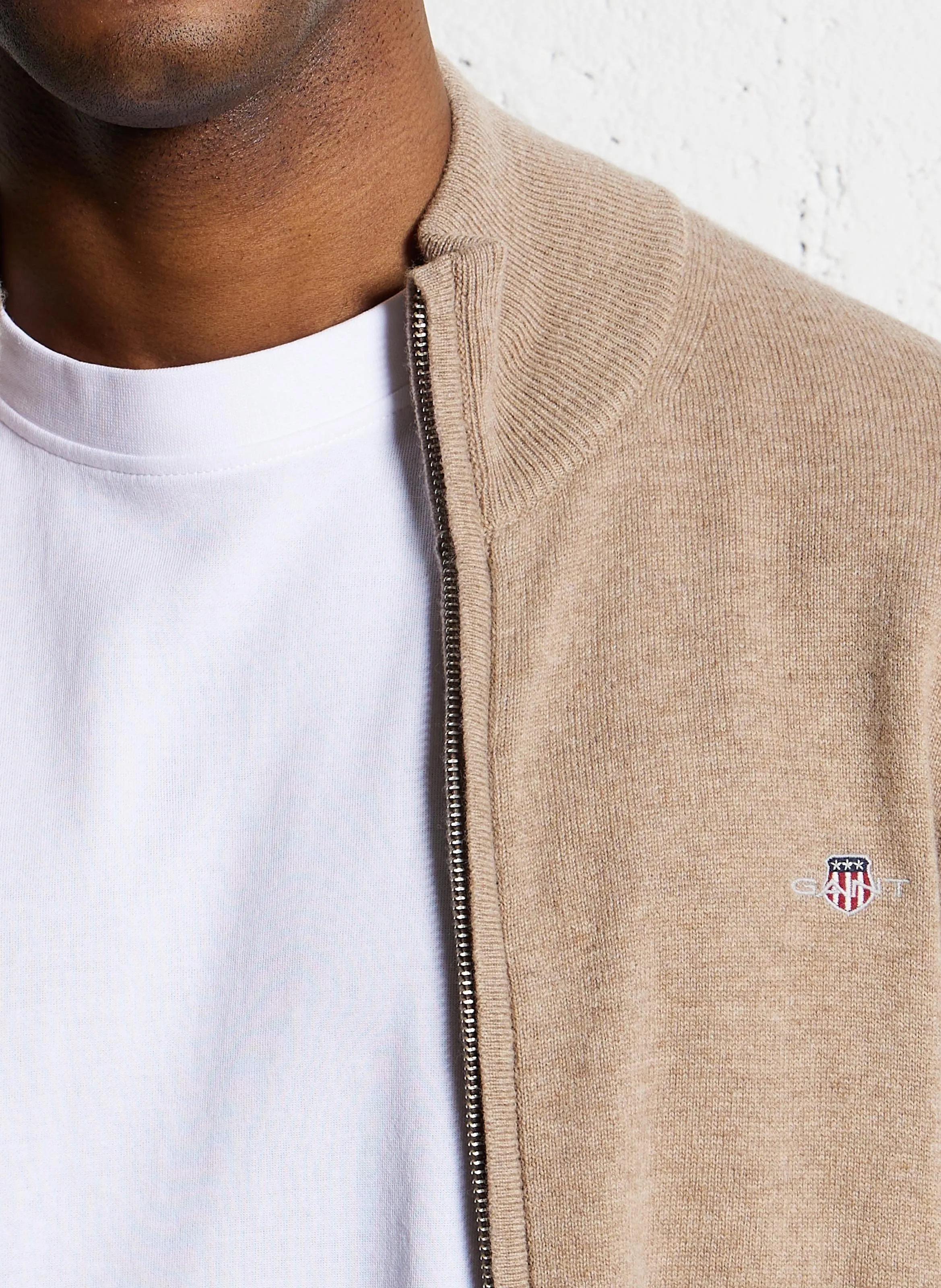  GANT   Felpa a collo alto con zip | Beige
