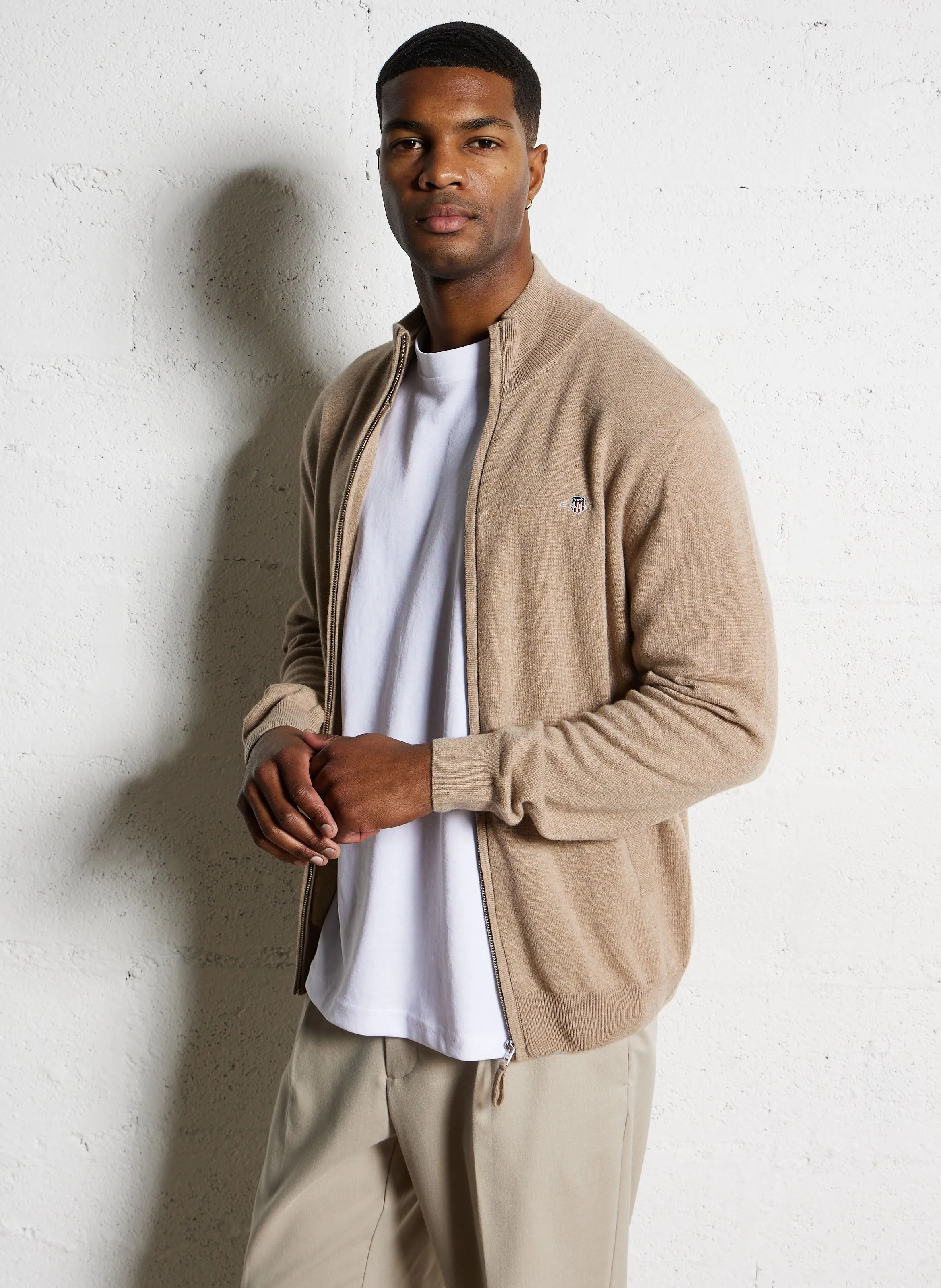  GANT   Felpa a collo alto con zip | Beige