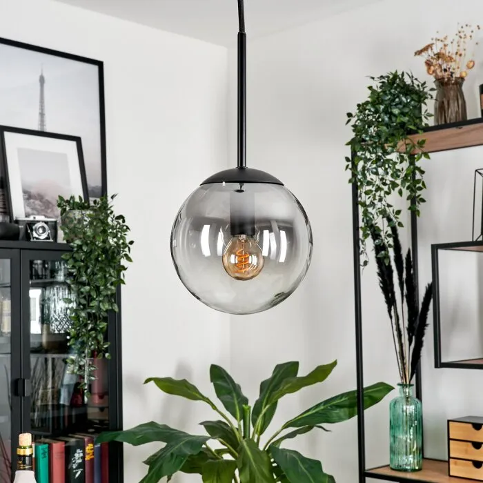 Gastor Lampadario a sospensione - Vetro Chiaro, Grigio fumo, 1-Luce
