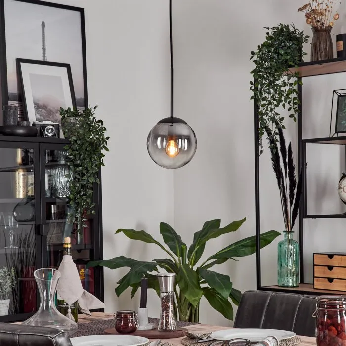 Gastor Lampadario a sospensione - Vetro Chiaro, Grigio fumo, 1-Luce