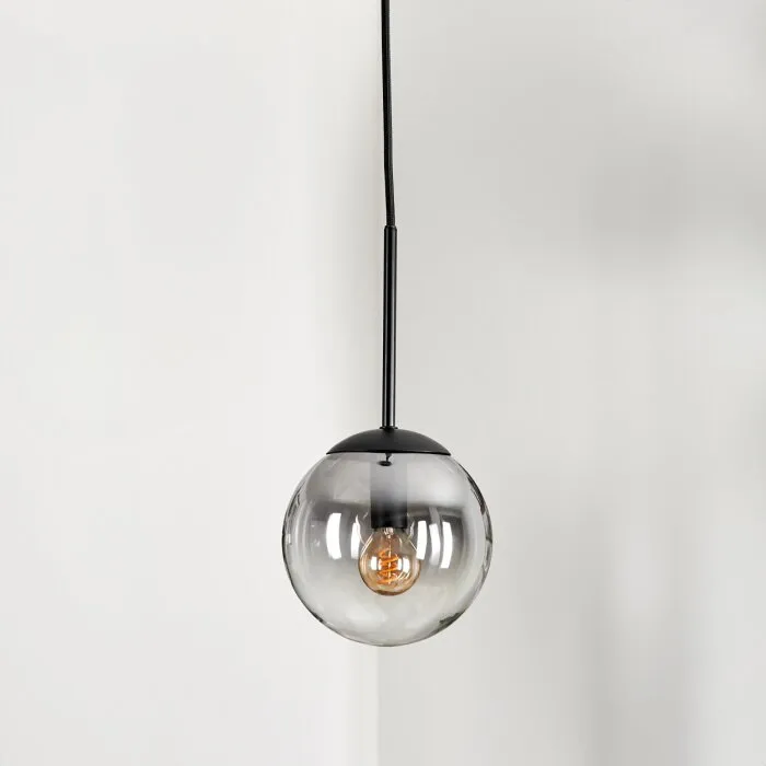 Gastor Lampadario a sospensione - Vetro Chiaro, Grigio fumo, 1-Luce