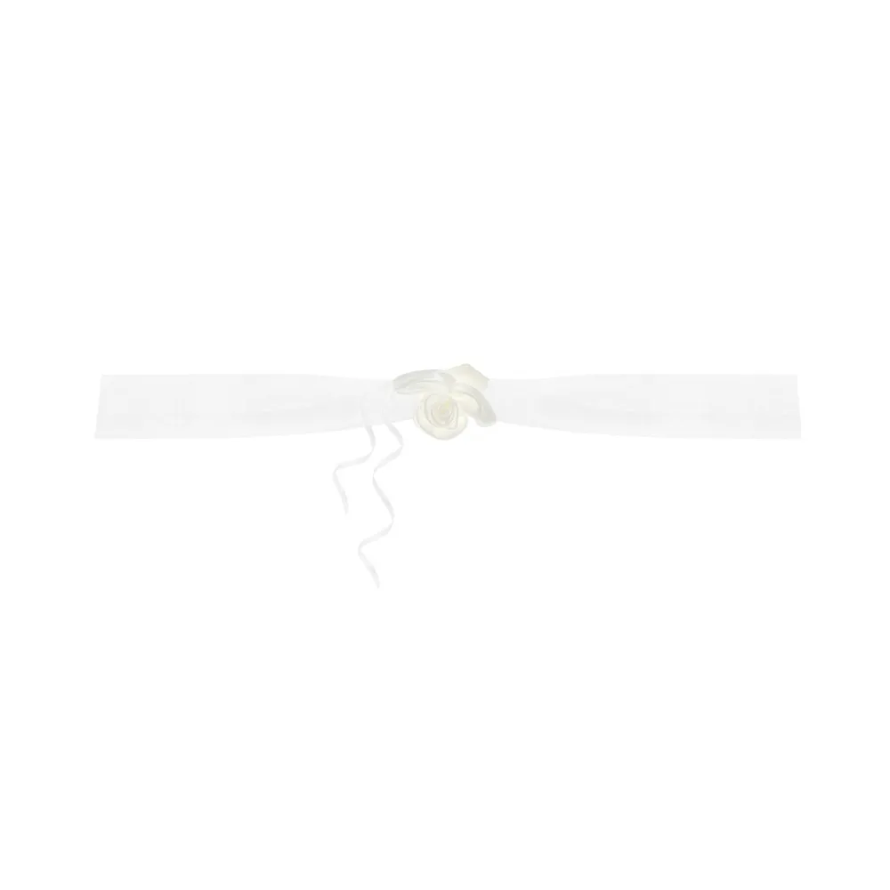 Ghirlande organza e tulle crema per decorazione auto sposi con rose misura 180 cmcf da 2 ghirlande