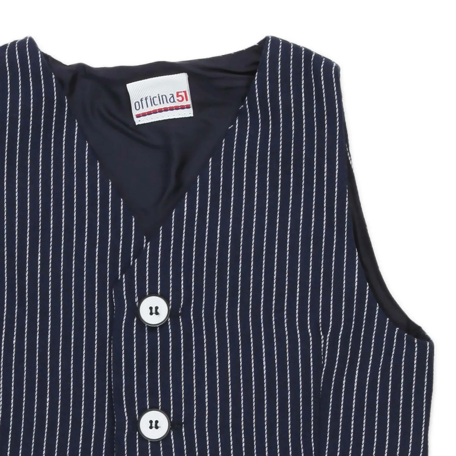 Gilet Blu Navy Gessato Bambino E Bebè