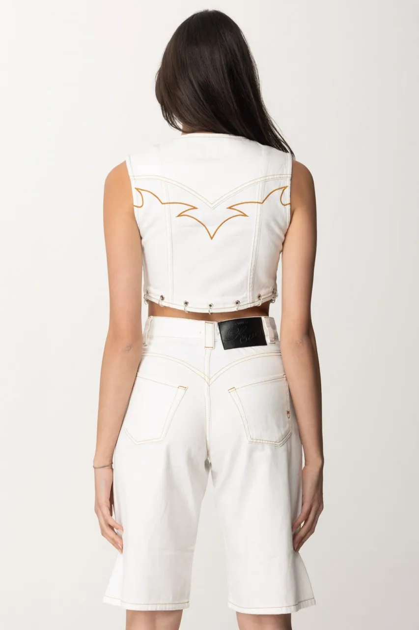 Gilet con ricamo e piercings BIANCO-BIANCANEVE