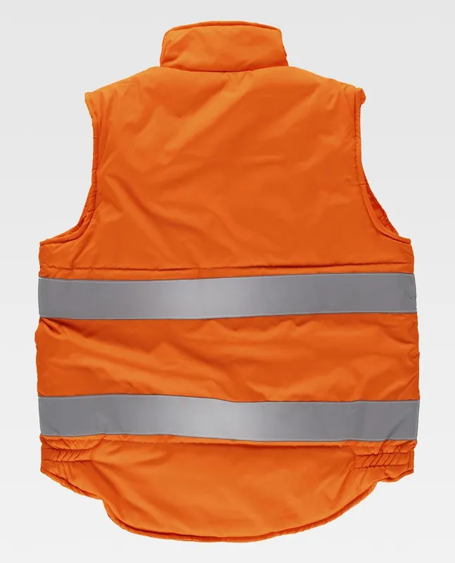 Gilet multitasche ad alta visibilità con nastri riflettenti Arancione AV