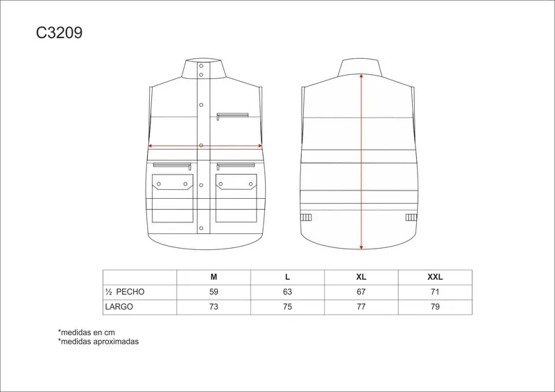 Gilet multitasche ad alta visibilità con nastri riflettenti Arancione AV