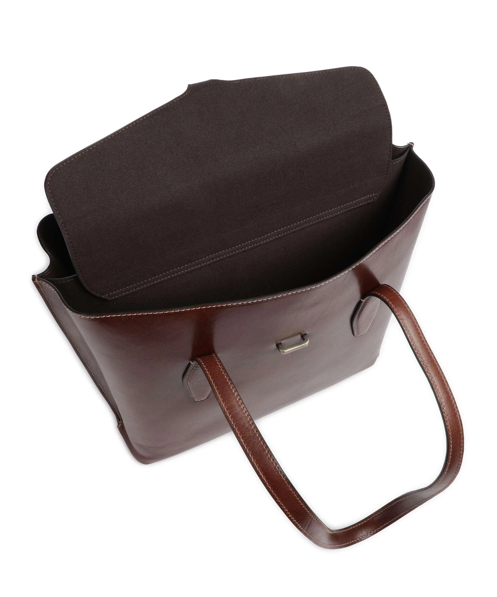  Giudi Borsa shopper pelle di vacchetta finemente grana marrone  
