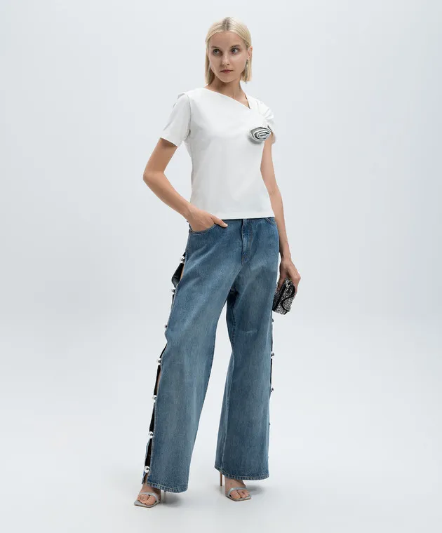 Giuseppe Di Morabito Milano Jeans blu effetto used con spacchi 03PFDNP05103330