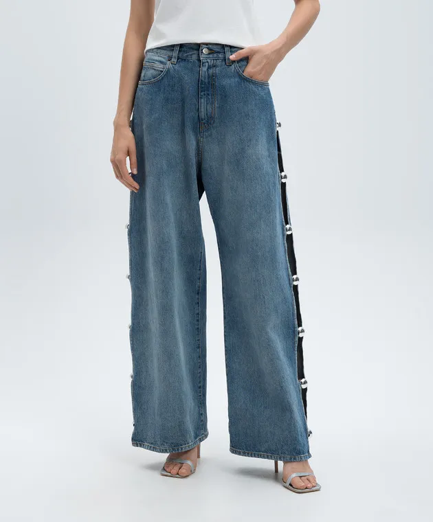Giuseppe Di Morabito Milano Jeans blu effetto used con spacchi 03PFDNP05103330