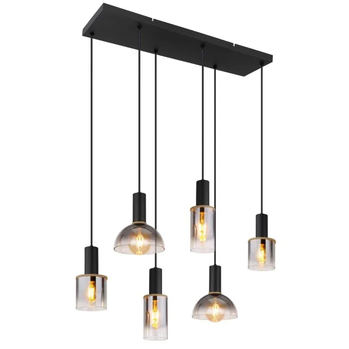 Globo CLASSIS Lampadario a sospensione Nero, 6-Luci