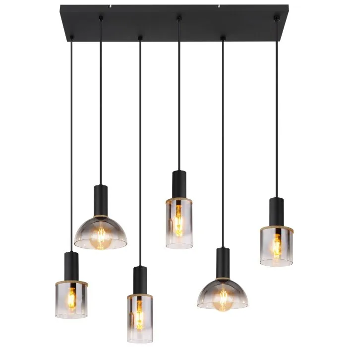 Globo CLASSIS Lampadario a sospensione Nero, 6-Luci