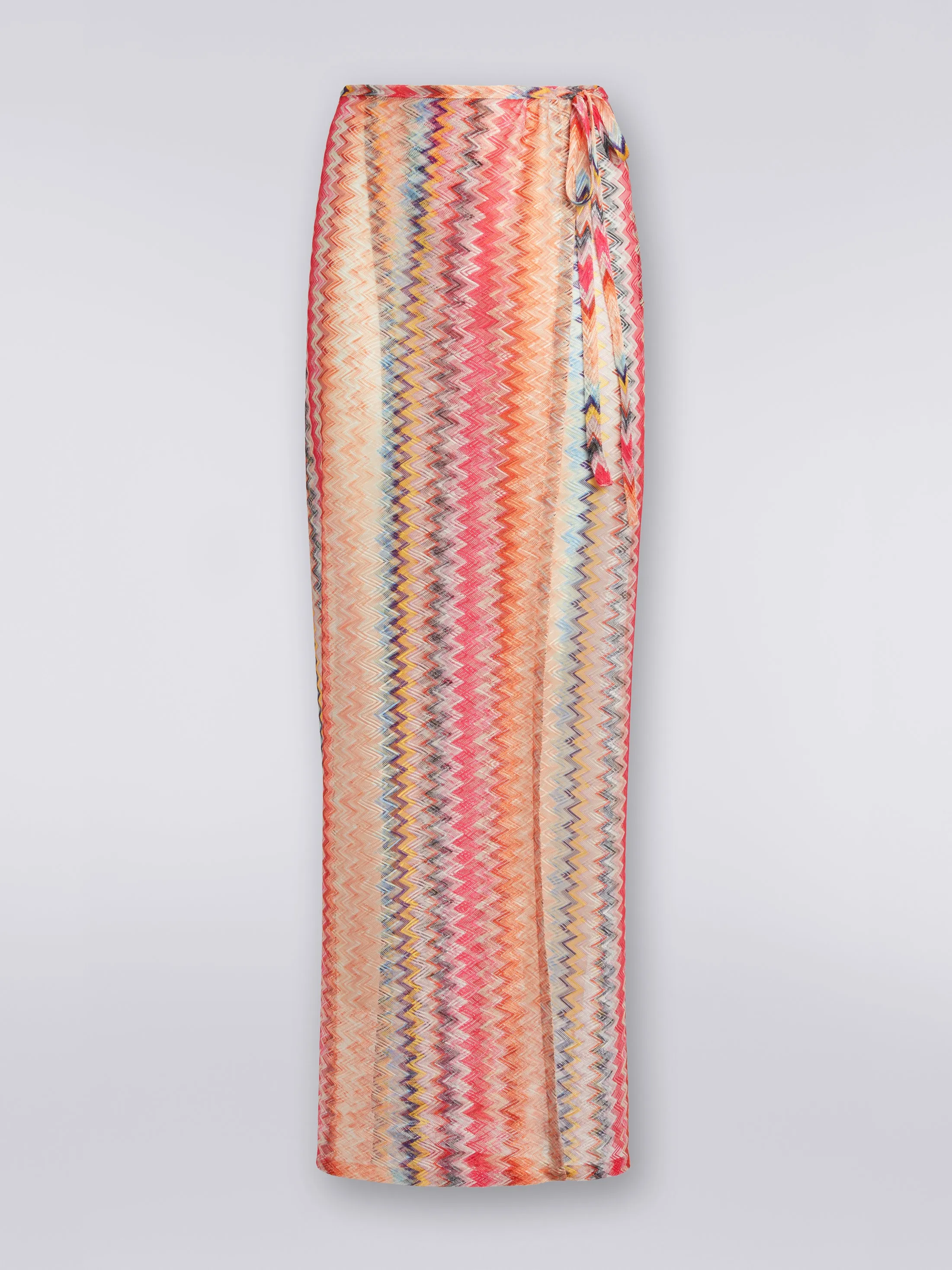 Gonna lunga copricostume in tulle chevron