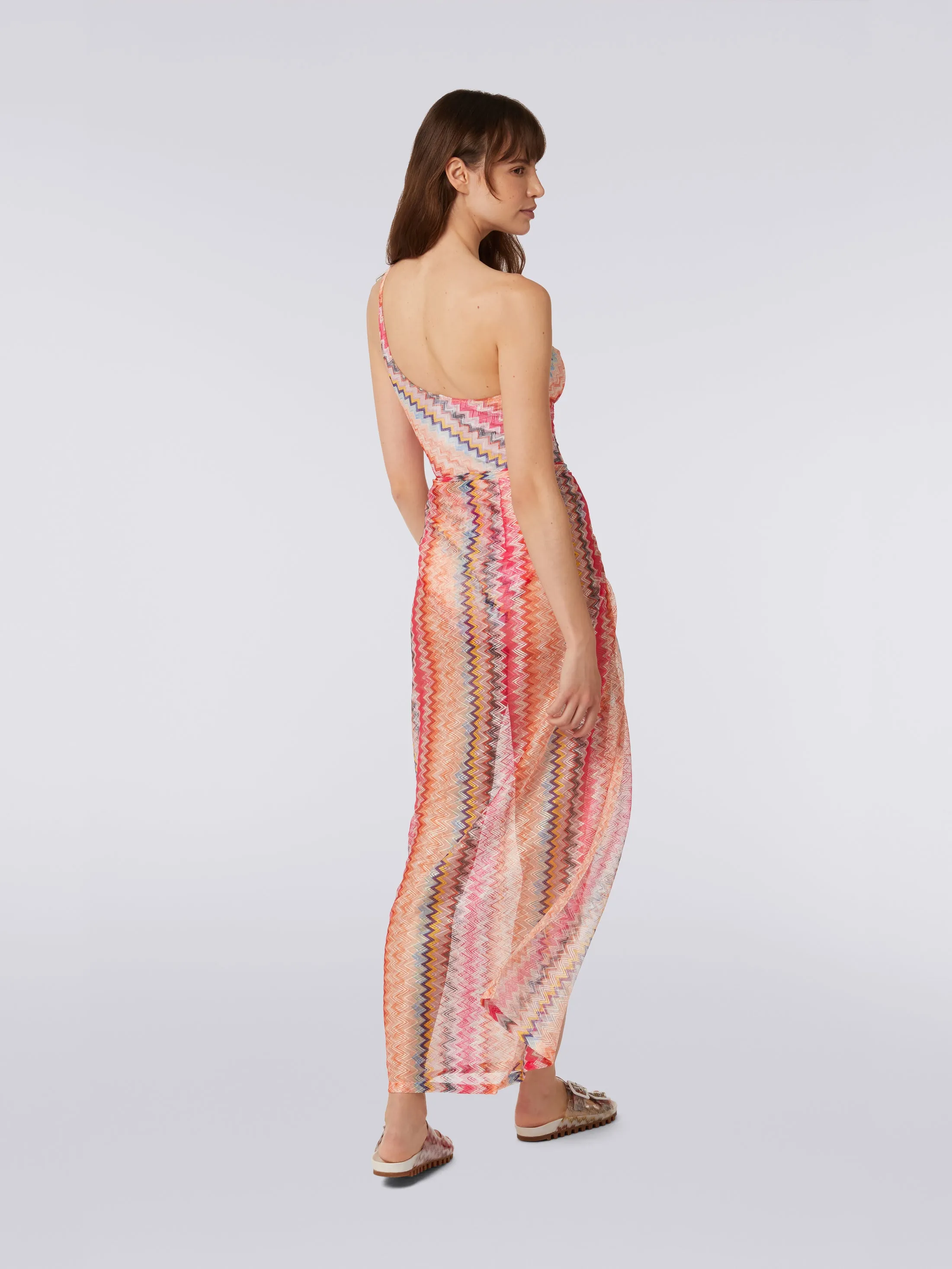 Gonna lunga copricostume in tulle chevron
