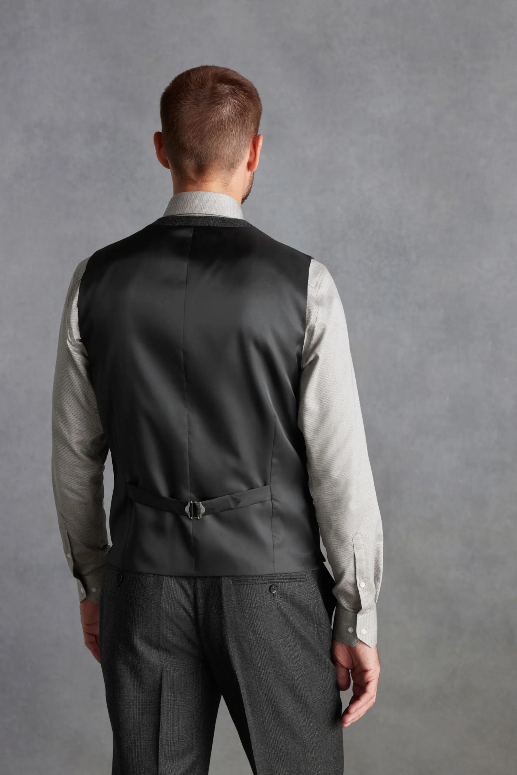 Grigio antracite  - Regular - Fit Signature TG di Fabio - Gilet A quadri in tessuto italiano