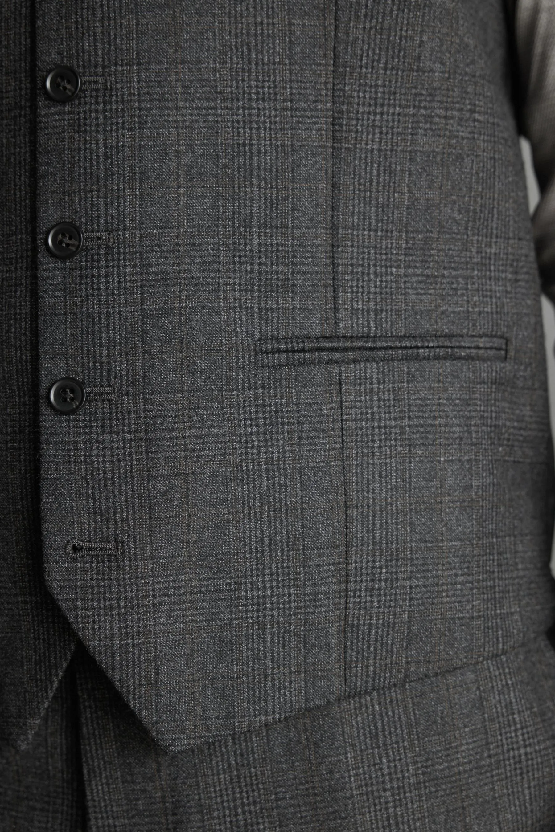 Grigio antracite  - Regular - Fit Signature TG di Fabio - Gilet A quadri in tessuto italiano