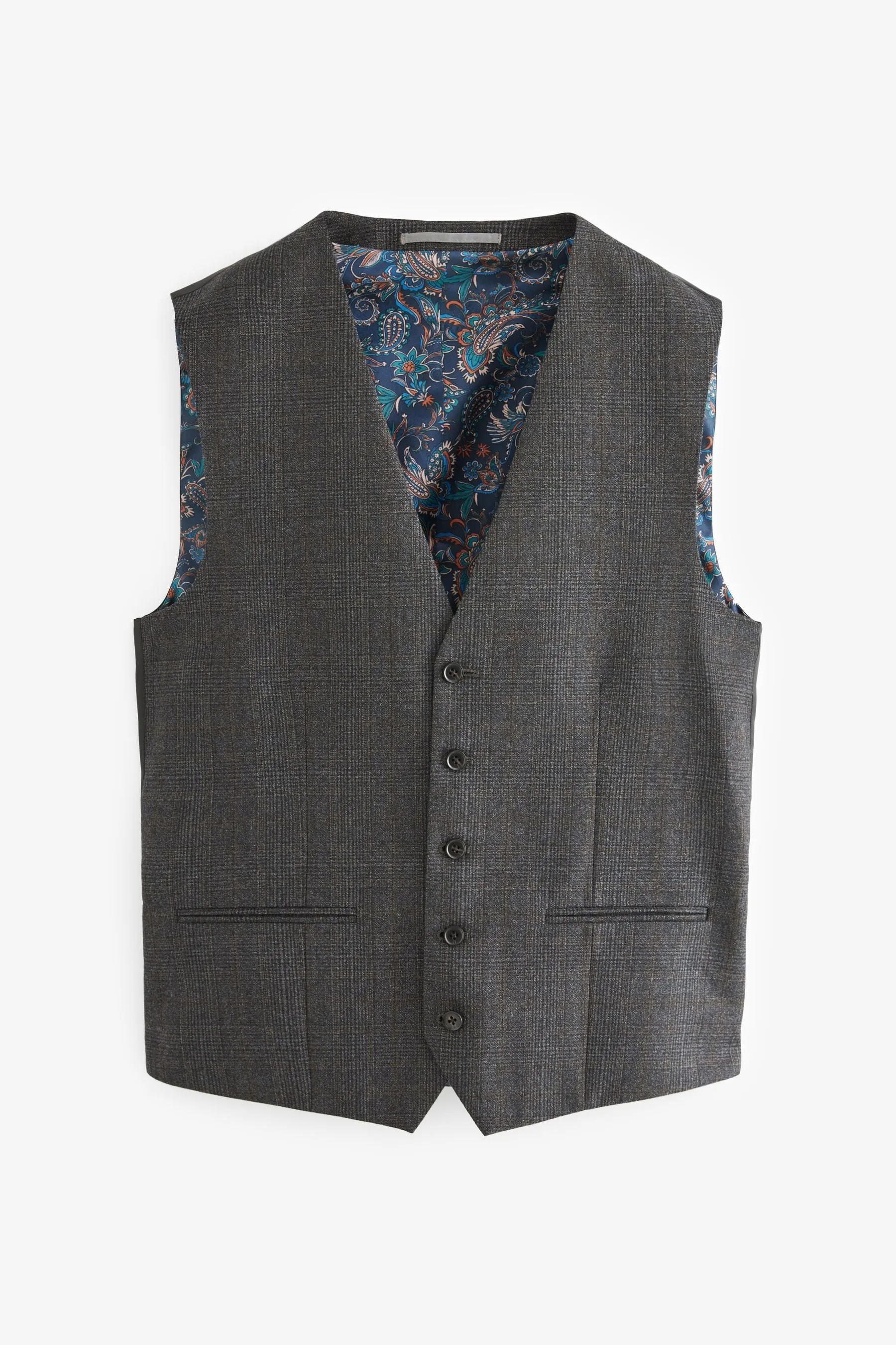 Grigio antracite  - Regular - Fit Signature TG di Fabio - Gilet A quadri in tessuto italiano