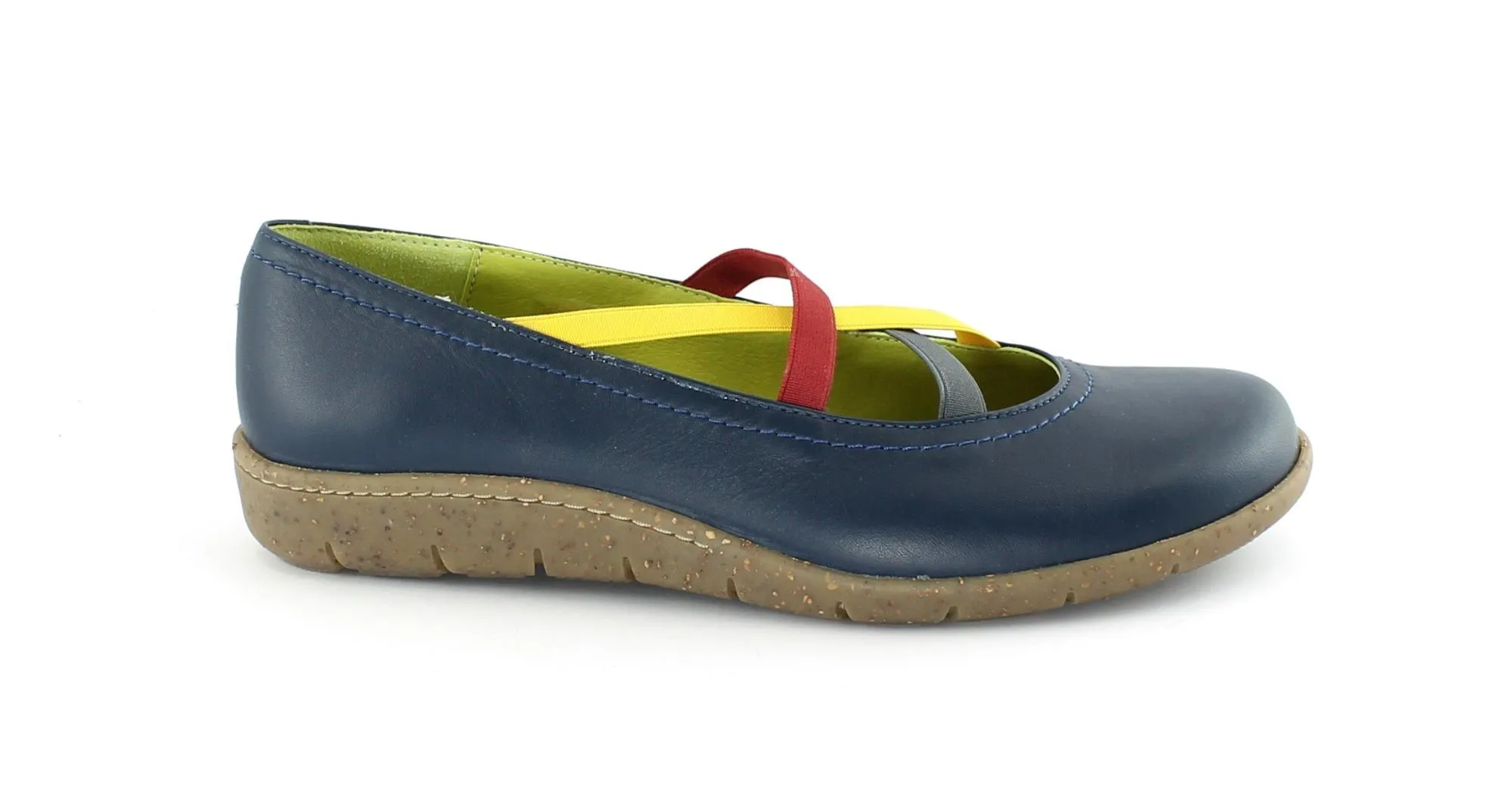 GRUNLAND EXIT SC2693 blu scarpe donna comfort ballerine elastico intreccio