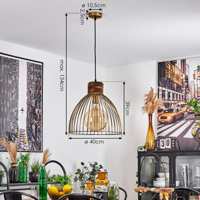 Grunnfjord Lampadario a sospensione Ottone, 1-Luce