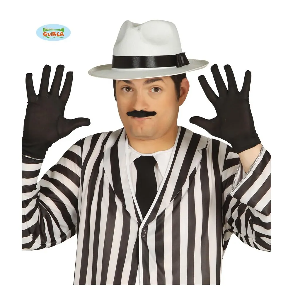 Guanti Neri Corti da Mago e da Mimo per Carnevale e Halloween