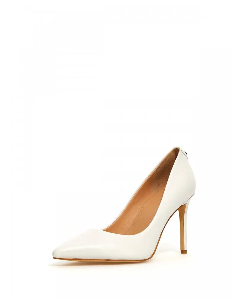 GUESS FL5PI9LEA08 décoletté scarpe tacco spillo pelle bianco