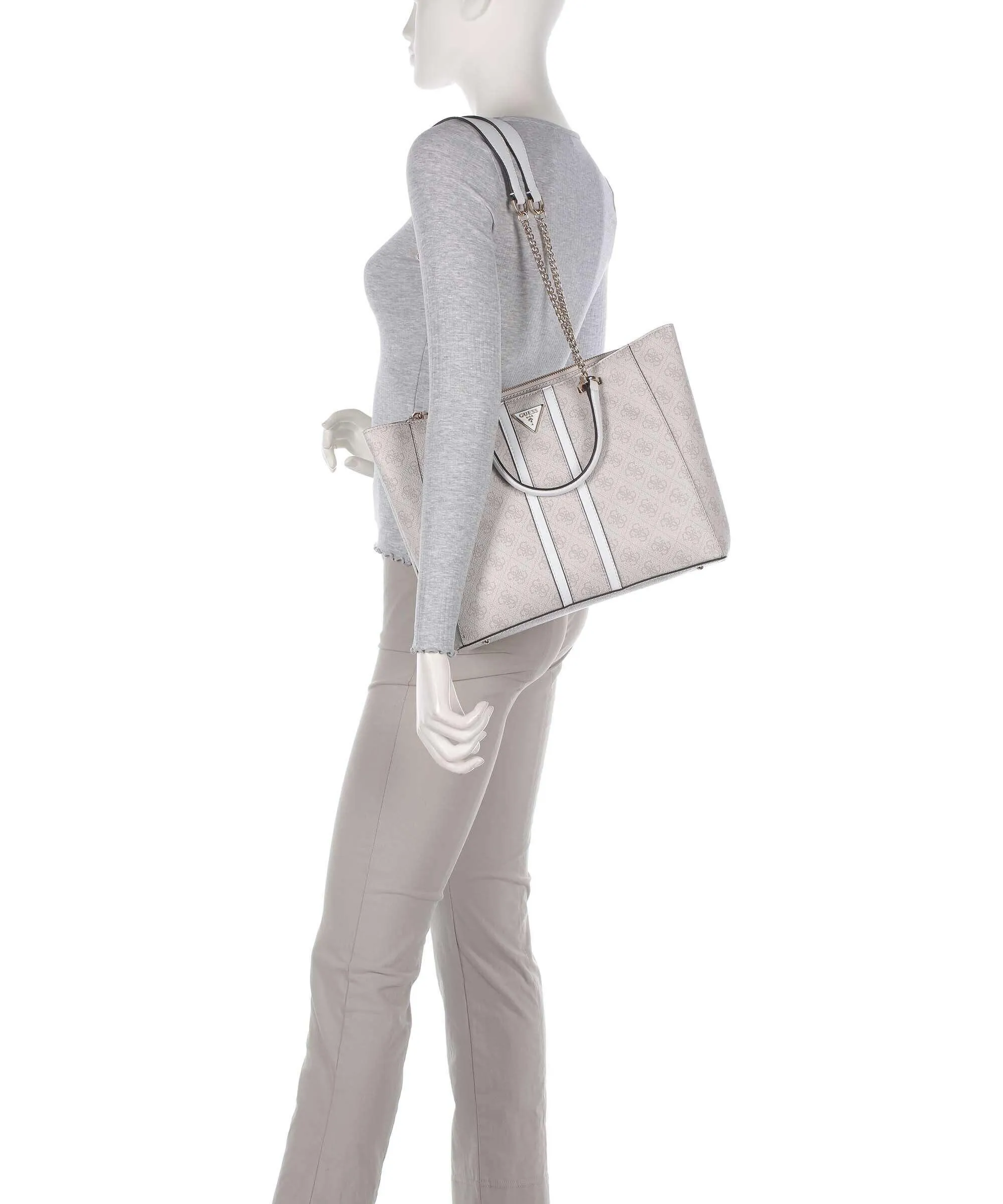  Guess Noreen Borsa shopper pelle sintetica avorio  