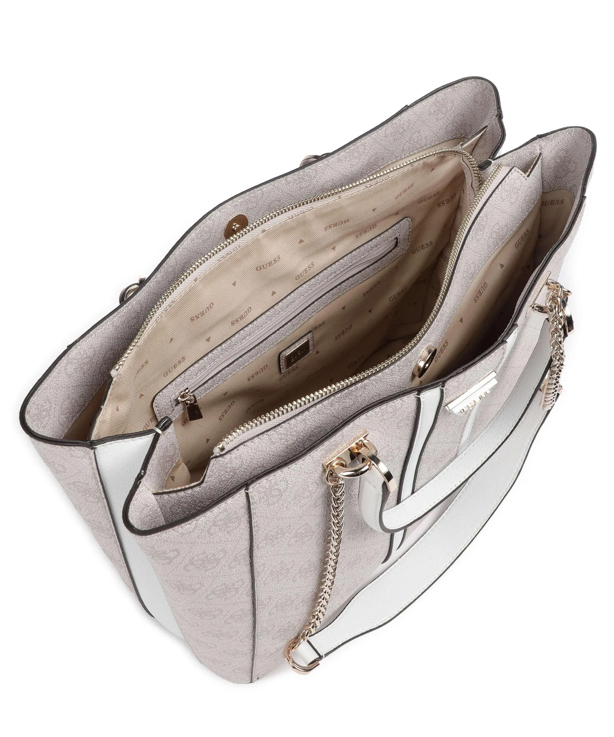  Guess Noreen Borsa shopper pelle sintetica avorio  
