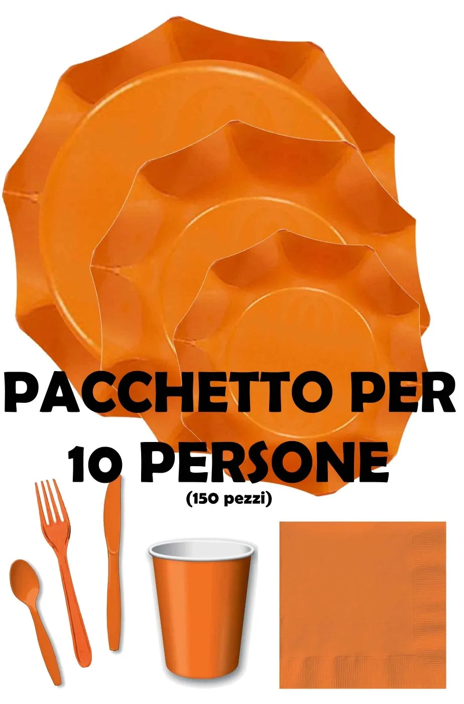 Halloween Party Arancio pacchetto risparmio piatti e bicchieri di carta 10 persone