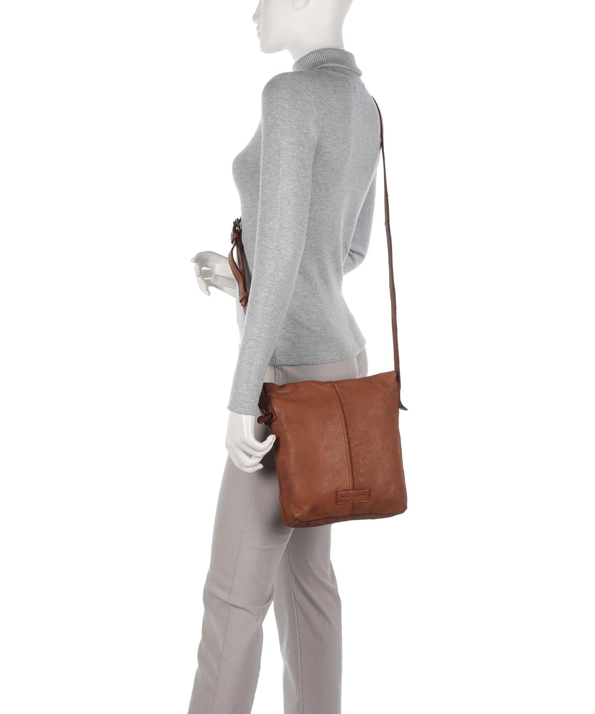  Harold's Submarine Borsa a tracolla pelle di vacchetta finemente grana cognac  