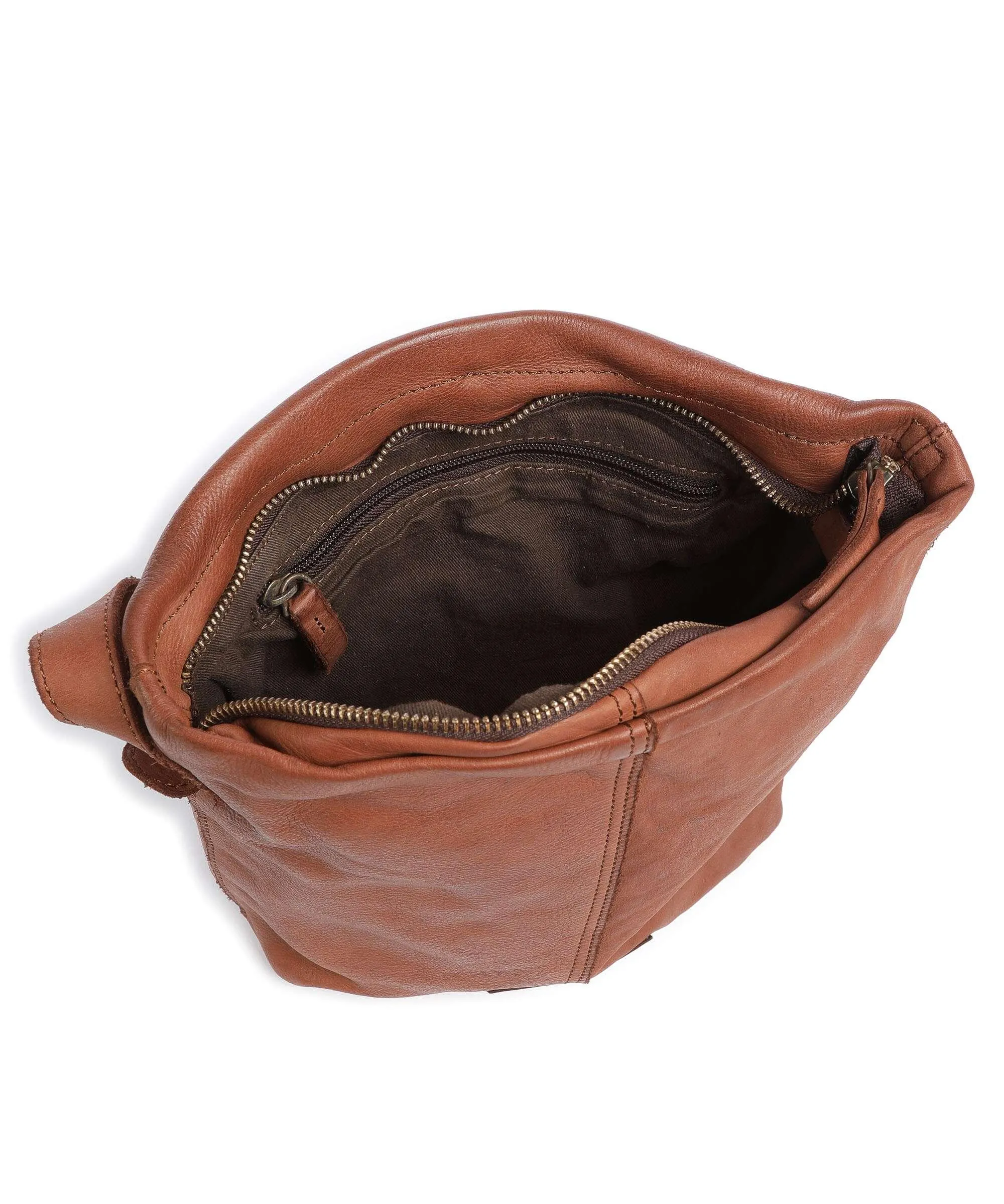  Harold's Submarine Borsa a tracolla pelle di vacchetta finemente grana cognac  