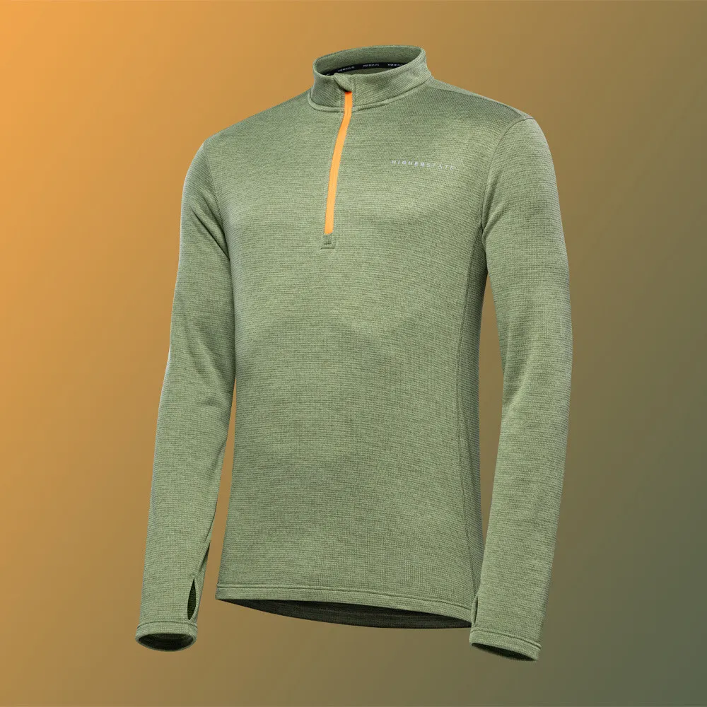 Higher State L/S 1/4 Zip Micro Grid Maglia - AW22