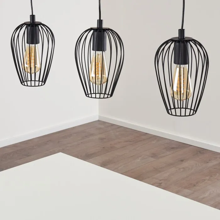 Hodges Lampadario a sospensione Nero, 3-Luci