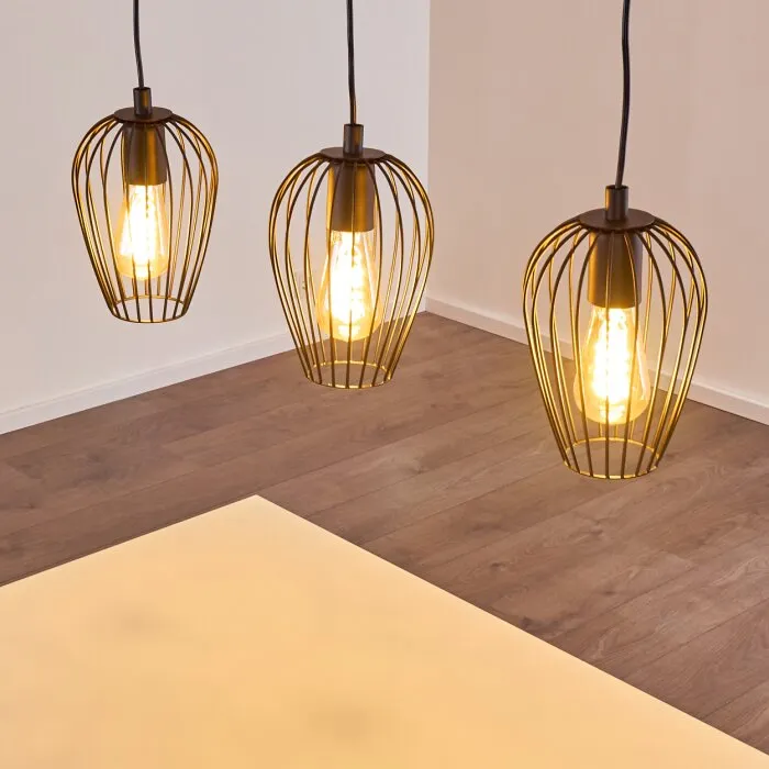 Hodges Lampadario a sospensione Nero, 3-Luci