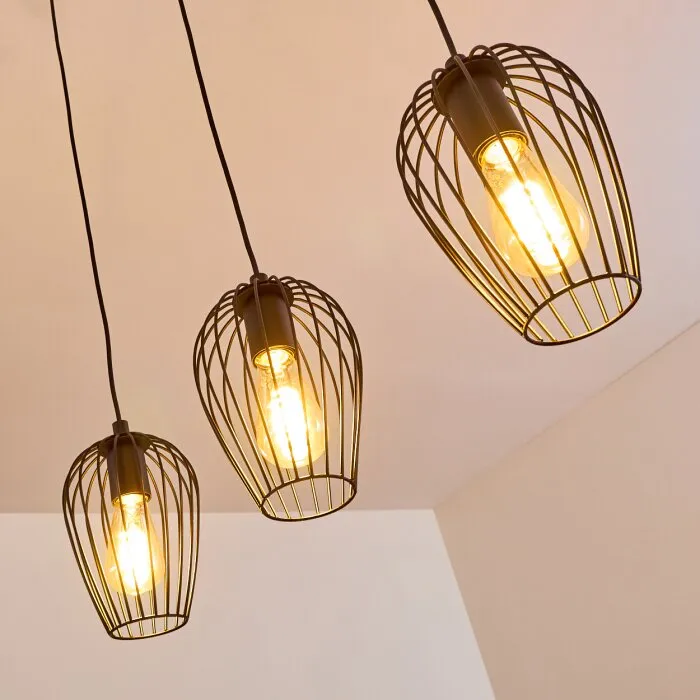 Hodges Lampadario a sospensione Nero, 3-Luci