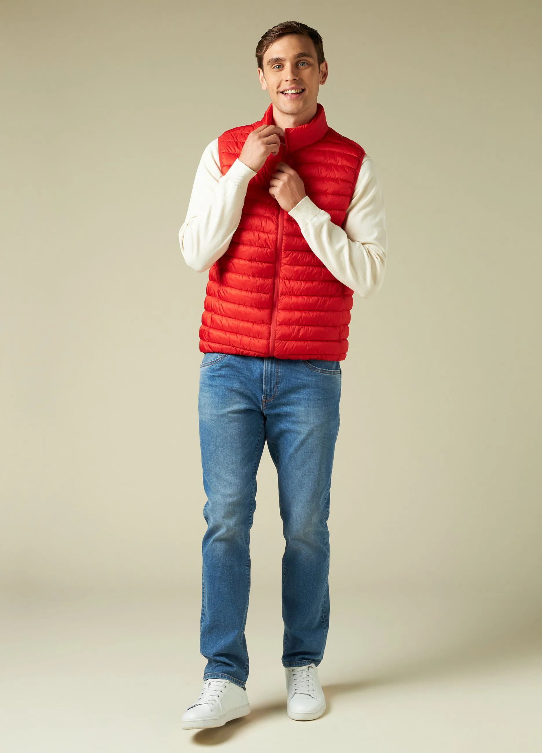 J. HART & BROS  Giubbino imbottito smanicato full zip uomo