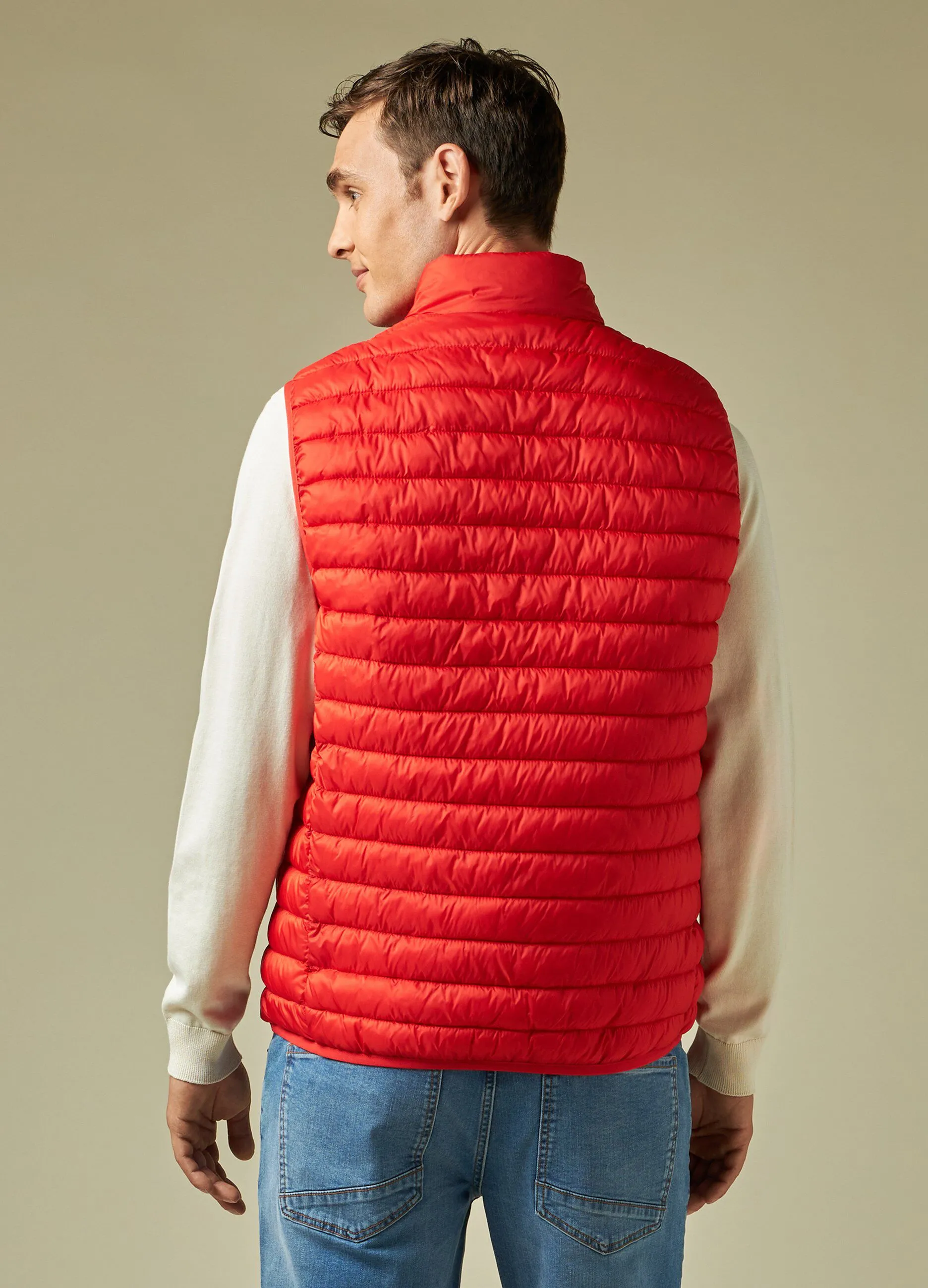 J. HART & BROS  Giubbino imbottito smanicato full zip uomo