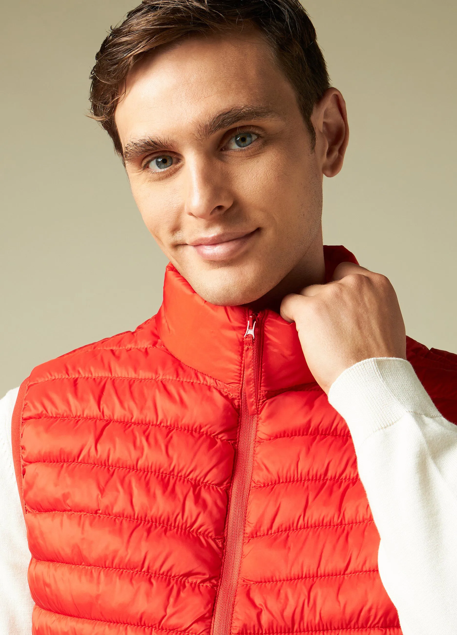J. HART & BROS  Giubbino imbottito smanicato full zip uomo