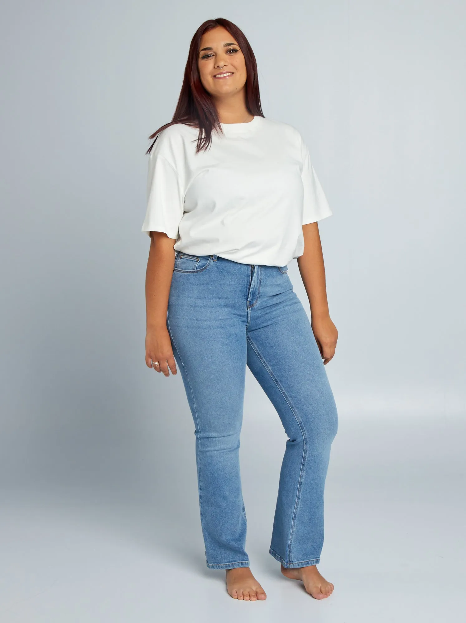Jeans flare 5 tasche - L28 - BLU