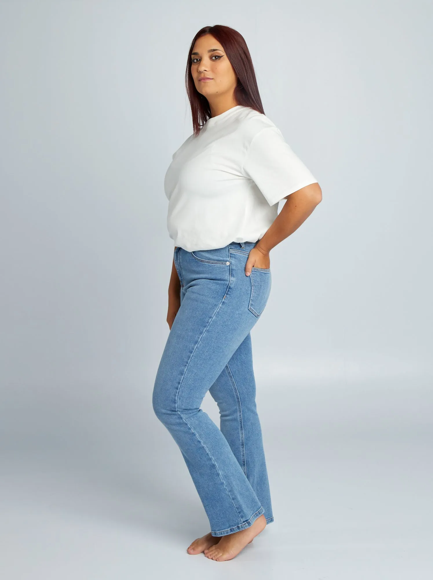 Jeans flare 5 tasche - L28 - BLU