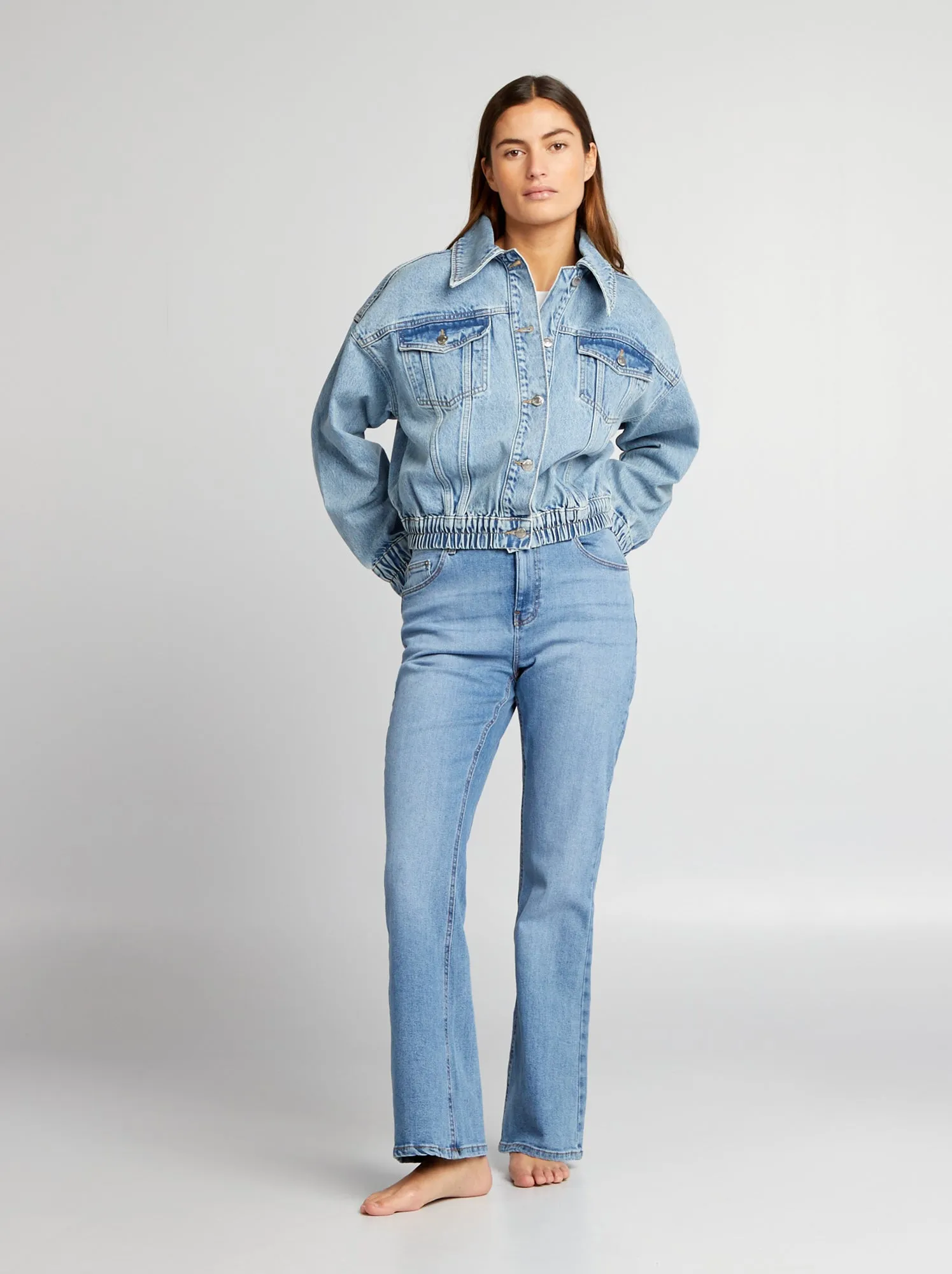 Jeans flare 5 tasche - L28 - BLU