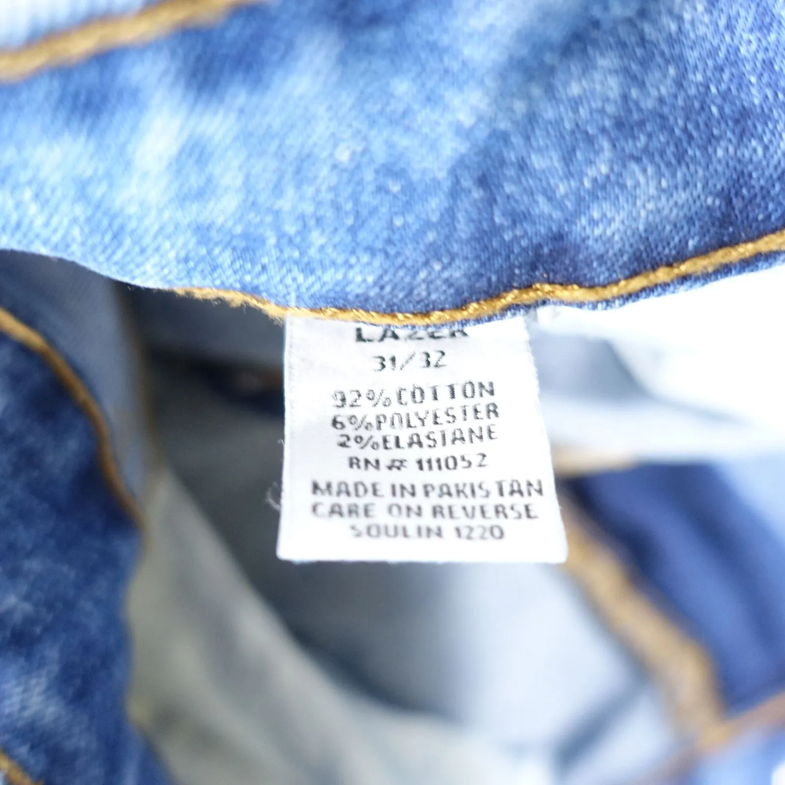 Jeans LAZER Sbiadito Azzurro 31X32 Slim Fit Elasticizzato Uomo Usato-