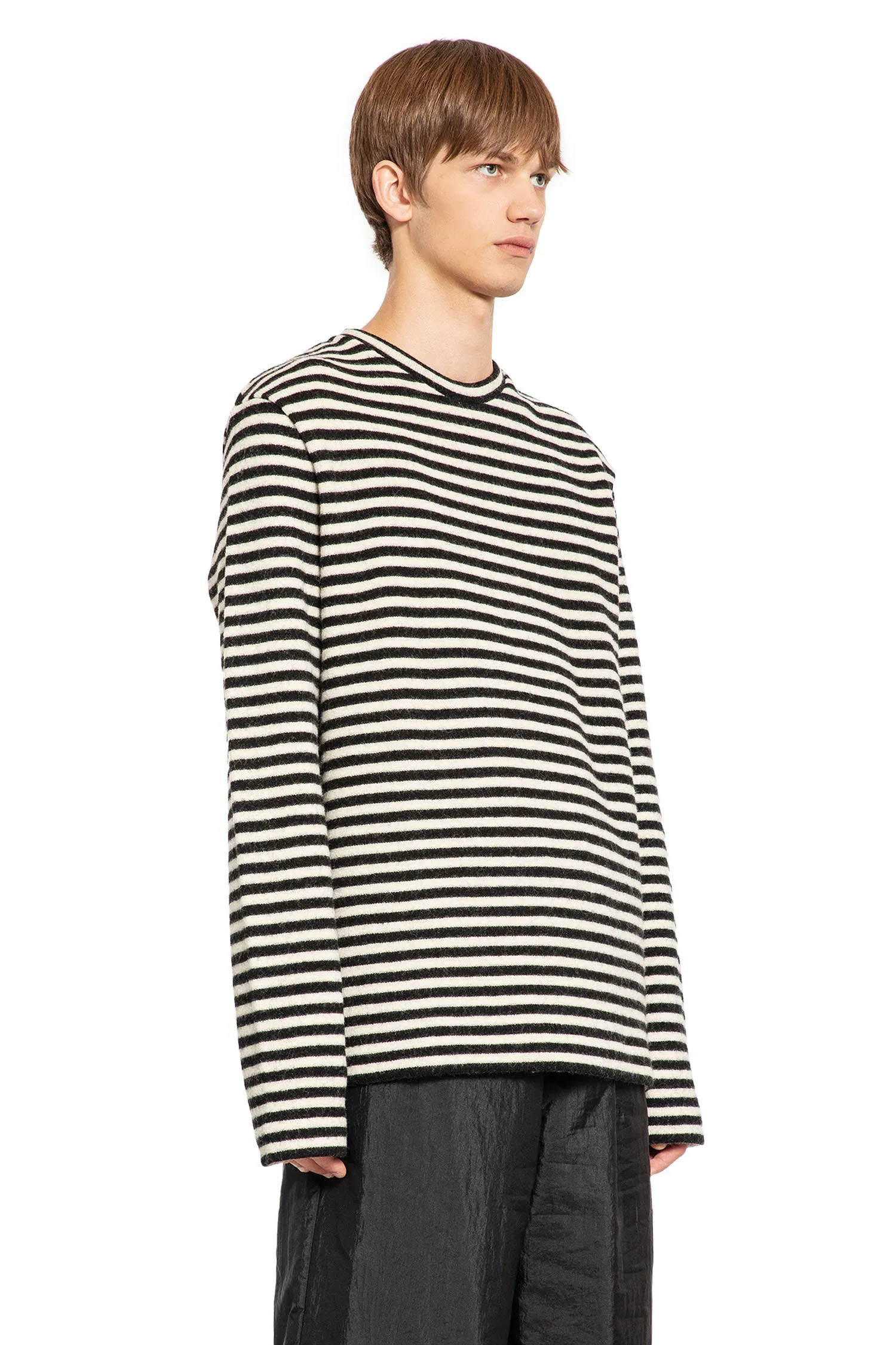 jil sander  striped wool compact jersey t-shirt 