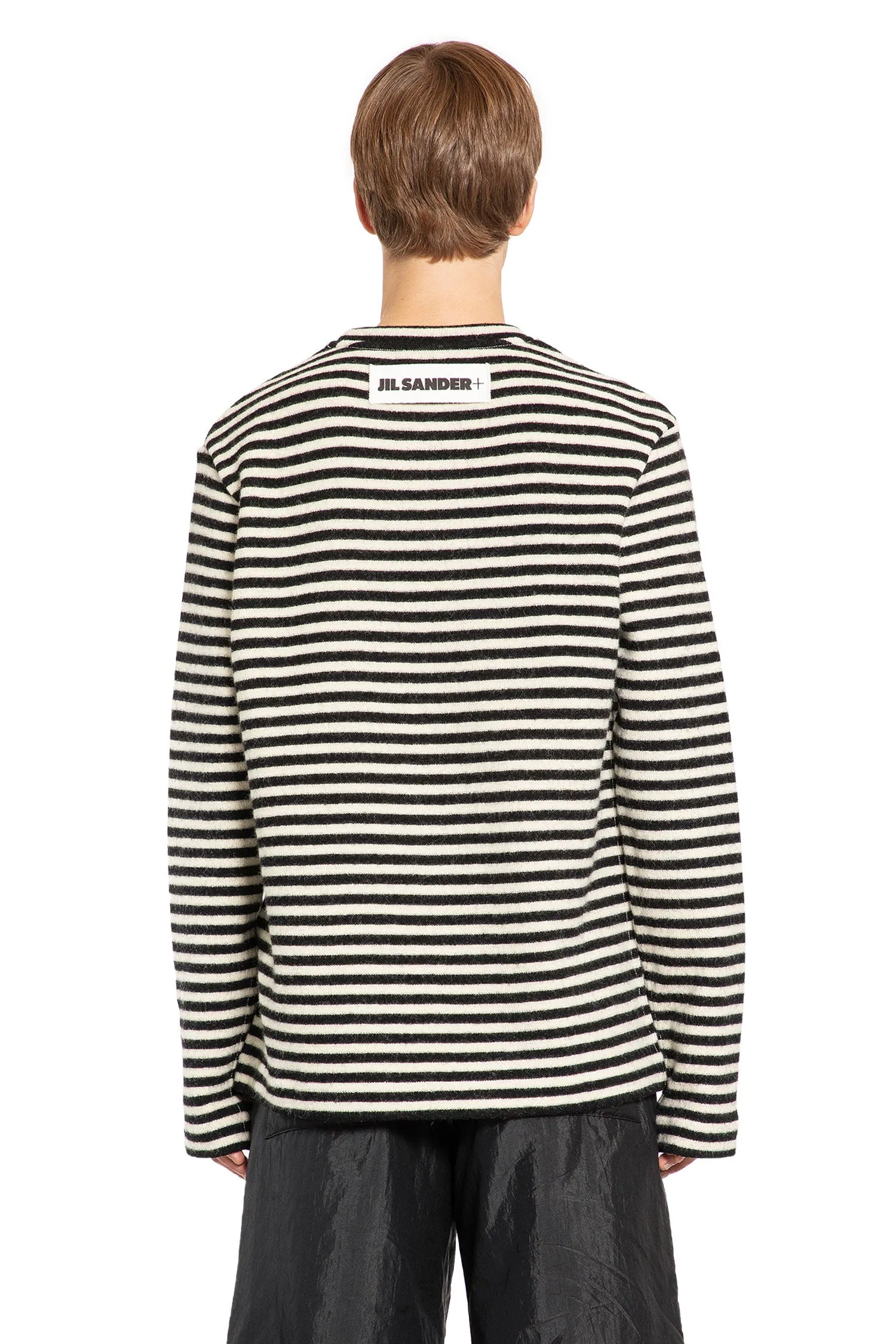 jil sander  striped wool compact jersey t-shirt 