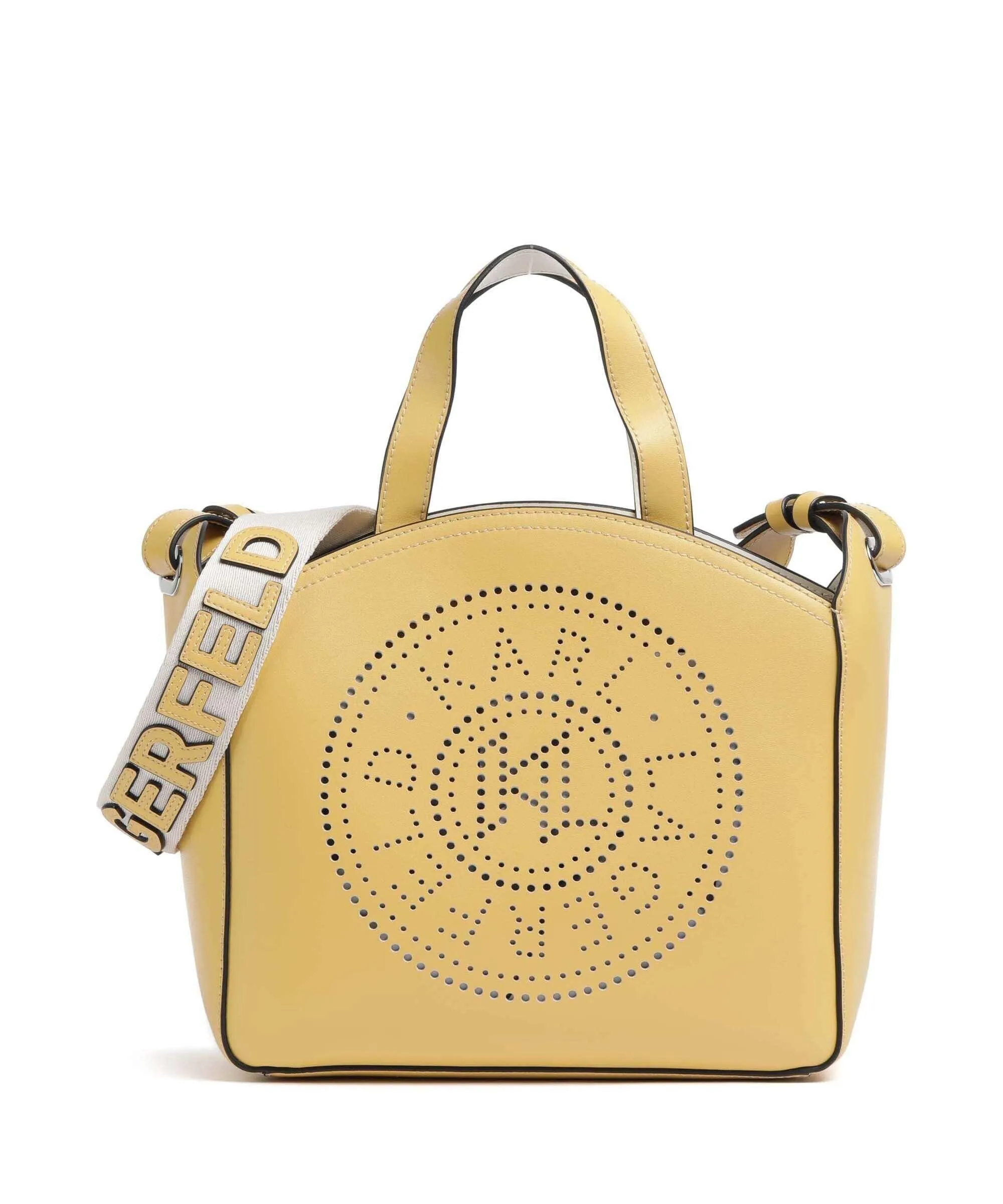  Karl Lagerfeld K/Circle Small Borsa a mano pelle di vacchetta finemente grana curry  