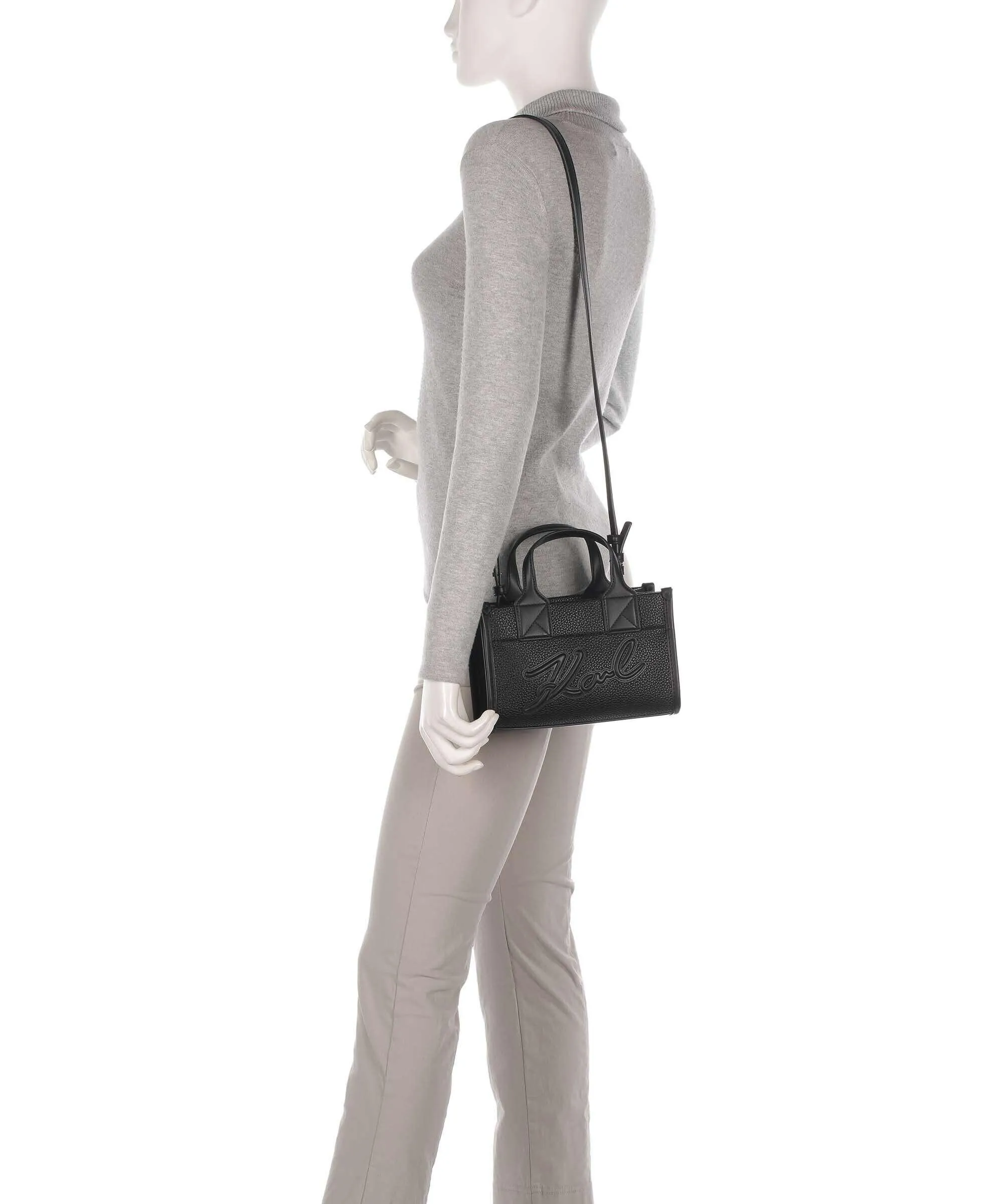  Karl Lagerfeld K/Skuare Small Borsa a mano poliuretano riciclato nero  